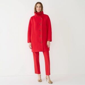 J. Crew Villa Italian Stadium Cloth Jacket size 00 Red Excellent condition